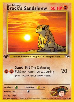 Brock's Sandshrew (72) 072 - 1st Edition Gym Heroes - Common