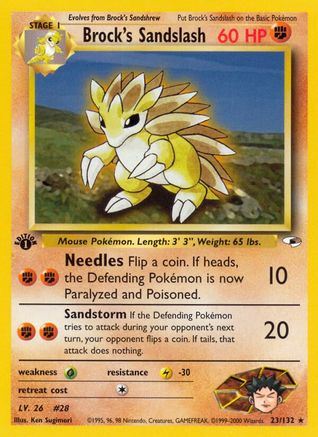 Brock's Sandslash 023 - Unlimited Gym Heroes - Rare