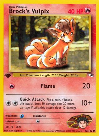 Brock's Vulpix 073 - Unlimited Gym Heroes - Common