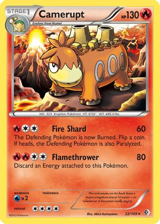 Camerupt - 22/149 - Rare - Reverse Holo