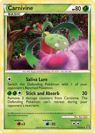 Carnivine - 16/102 - Rare - Reverse Holo