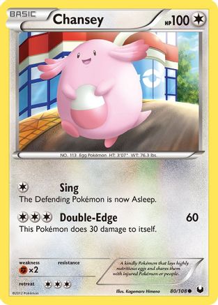 Chansey (80) - 80/108 - Common - Reverse Holo