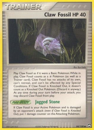 Claw Fossil - 84/108 - Common - Reverse Holo
