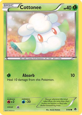 Cottonee (9) - 9/98 - Common - Reverse Holo