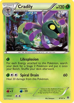 Cradily - 4/101 - Rare - Reverse Holo