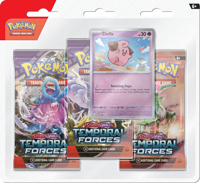 Pokémon Scarlet & Violet-Temporal Forces 3 Booster Packs & Cleffa Promo Card