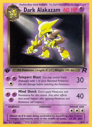 Dark Alakazam (18) 018/82  - Unlimited Team Rocket - Rare