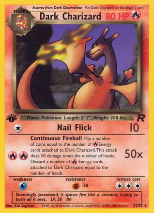 Dark Charizard (21) 021/82 - Unlimited Team Rocket - Rare