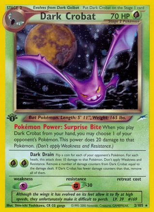 Dark Crobat 002 - 1st Edition Holofoil Neo Destiny - Holo Rare