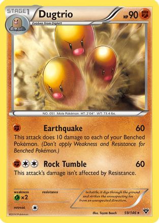 Dugtrio - 59/146 - Rare - Reverse Holo
