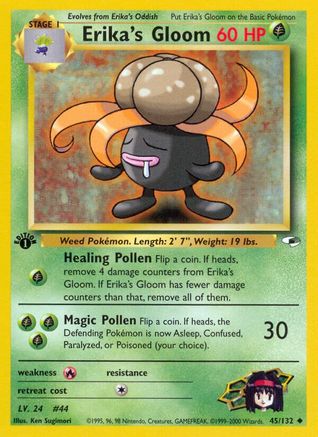 Erika's Gloom (45) 045 - 1st Edition Gym Heroes - Uncommon