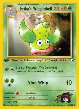 Erika's Weepinbell (49) 049 - 1st Edition Gym Heroes - Uncommon
