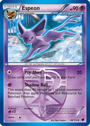 Espeon (Team Plasma) (48/116) Reverse Holofoil - Uncommon