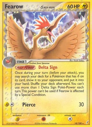 Fearow (Delta Species) - 18/100 - Rare - Reverse Holo