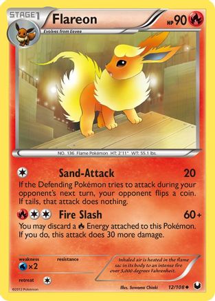 Flareon - 12/108 - Uncommon - Reverse Holo