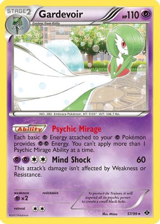 Gardevoir - 57/99 - Holo Rare - Reverse Holo
