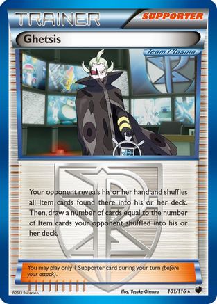 Ghetsis (Team Plasma) - 101/116 - Holo Rare - Reverse Holo