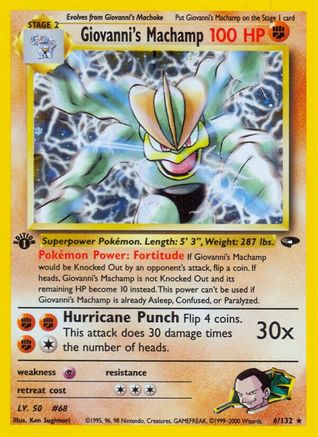 Giovanni's Machamp 006 - Unlimited Holofoil Gym Challenge - Holo Rare
