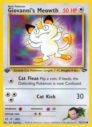 Giovanni's Meowth (74) 074 - Unlimited Gym Challenge - Common