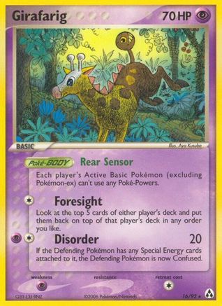 Girafarig - 16/92 - Rare - Reverse Holo