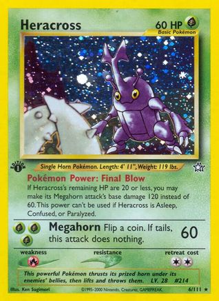 Heracross 006/111 - 1st Edition Holofoil Neo Genesis - Holo Rare