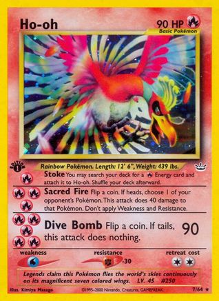 Ho-oh (7) - 7/64 - Holo Rare - 1st Edition