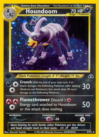 Houndoom (4) 004/75 - Unlimited Holofoil Neo Discovery - Holo Rare