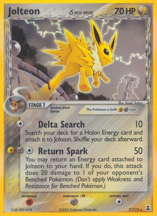 Jolteon (Delta Species) 007 - Reverse Holofoil Delta Species - Holo Rare