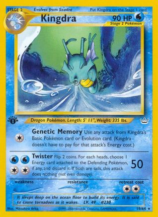 Kingdra - 19/64 - Rare - 1st Edition