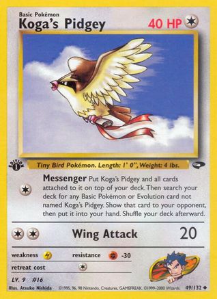 Koga's Pidgey (49) 049 - 1st Edition Gym Challenge - Uncommon