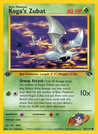 Koga's Zubat 083 - 1st Edition Gym Challenge - Common