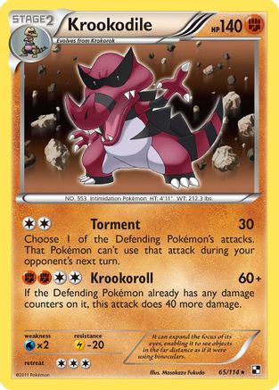 Krookodile - 65/114 - Holo Rare - Reverse Holo