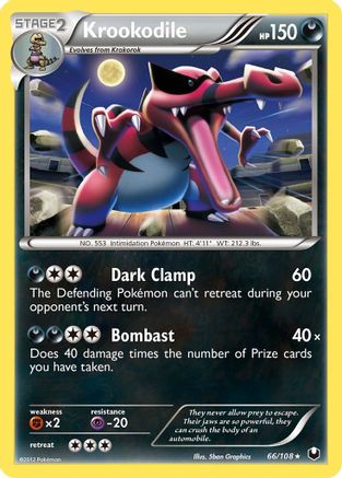 Krookodile - 66/108 - Holo Rare - Reverse Holo