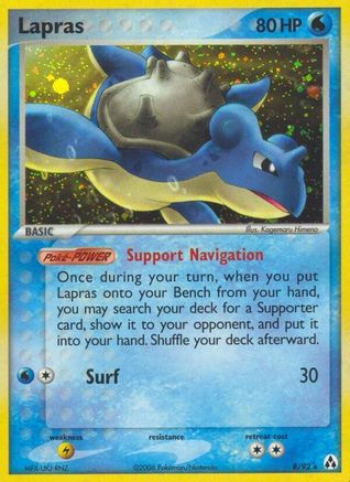 Lapras 008  - Reverse Holofoil Legend Maker - Holo Rare