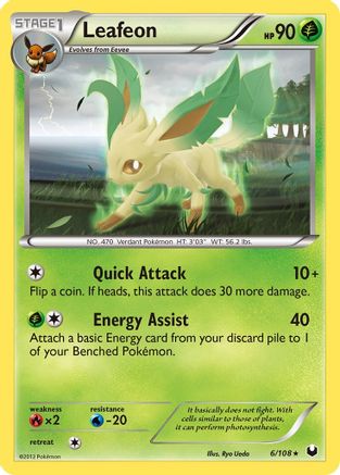 Leafeon - 6/108 - Rare - Reverse Holo