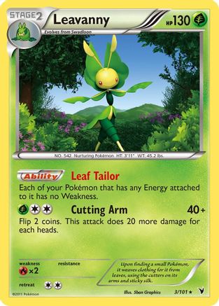 Leavanny - 3/101 - Holo Rare - Reverse Holo