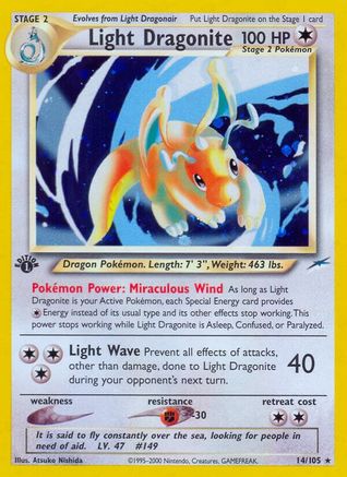 Light Dragonite 014 - 1st Edition Holofoil Neo Destiny - Holo Rare