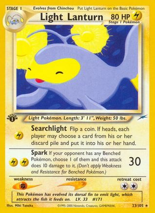 Light Lanturn 023/105 - 1st Edition Neo Destiny - Rare