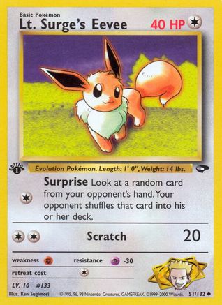 Lt. Surge's Eevee 051 - Unlimited Gym Challenge - Uncommon