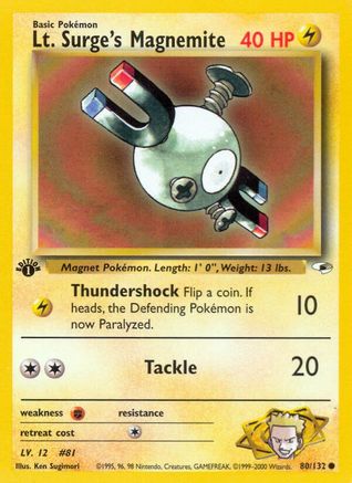 Lt. Surge's Magnemite (80) 080 - 1st Edition Gym Heroes - Common