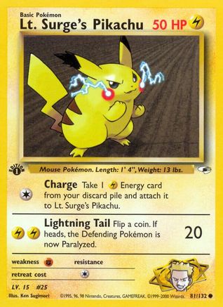 Lt. Surge's Pikachu 081 - Unlimited Gym Heroes - Common