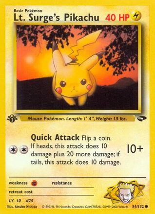 Lt. Surge's Pikachu 084 - Unlimited Gym Challenge - Common