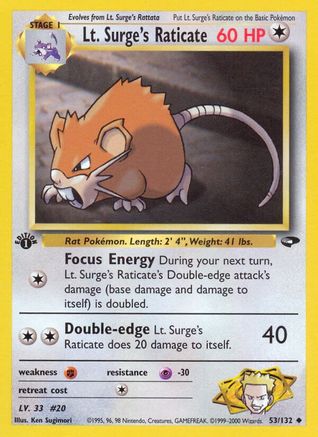 Lt. Surge's Raticate 053 - 1st Edition Gym Challenge - Uncommon