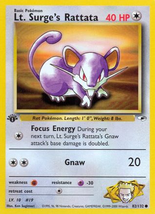 Lt. Surge's Rattata 082 - Unlimited Gym Heroes - Common