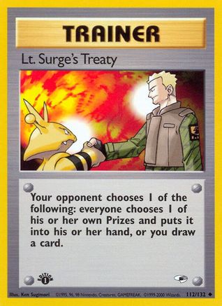 Lt. Surge's Treaty - 112/132 - Uncommon - 1st Edition
