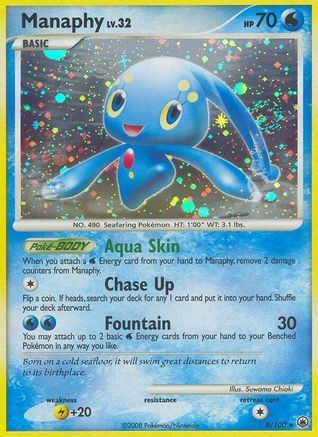 Manaphy - 8/100 - Holo Rare - Reverse Holo