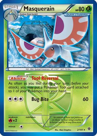 Masquerain (Team Plasma) - 2/101 - Rare - Reverse Holo