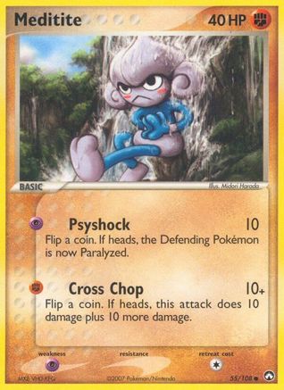 Meditite - 55/108 - Common - Reverse Holo