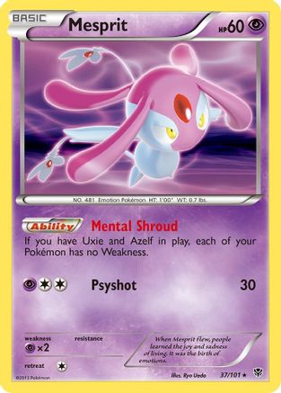 Mesprit - 37/101 - Holo Rare - Reverse Holo