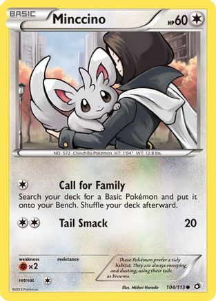 Minccino - 104/113 - Common - Reverse Holo